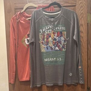 Double D Ranch Gray Graphic Long Sleeve Tee L